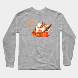 Pumpkin Spice Piggy (With Text) Long Sleeve T-Shirt